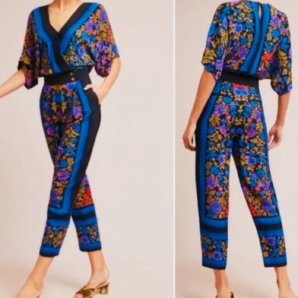 Anthropologie ETT:TWA Scarf Print Jumpsuit – Size 6 - Picture 8 of 16